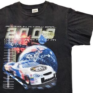 VTG NASCAR 2000 Millennium Racing Graphic Shirt Black Mens Large Y2K